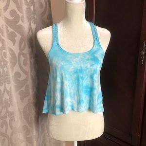 Blue Tie Dye Crop Top